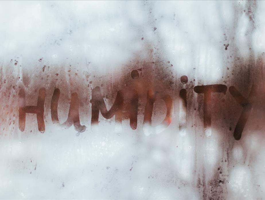 humidity written on wet window